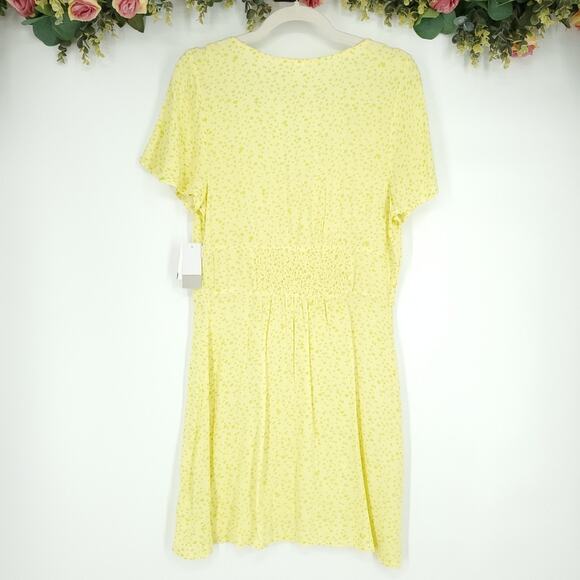 BP Nordstrom Flutter Sleeve Skater Dress In Yellow Terese Ditsy Medium - Picture 2 of 11